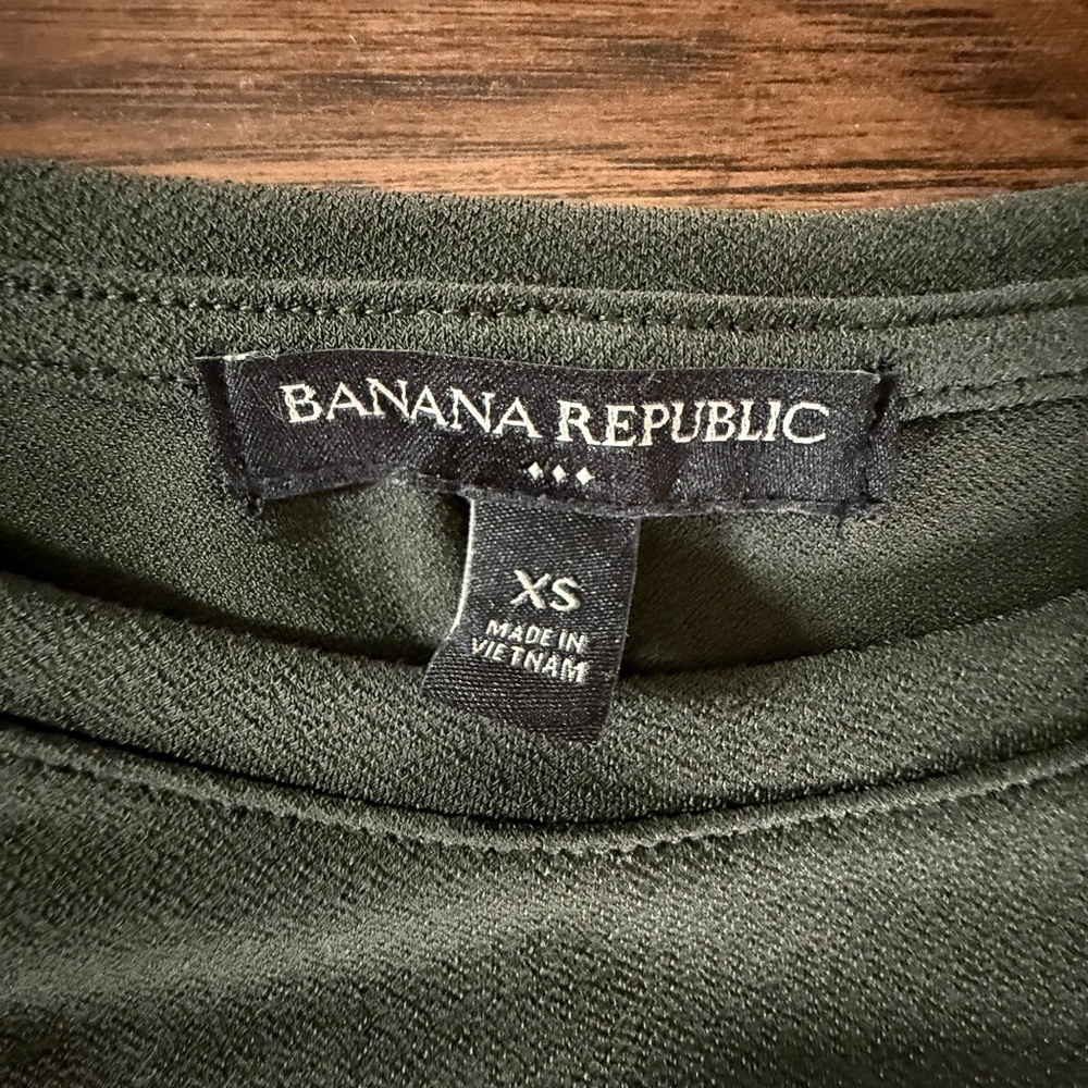 Banana Republic Dark Green 3/4 Sleeve Dress Size XS - Picture 7 of 8